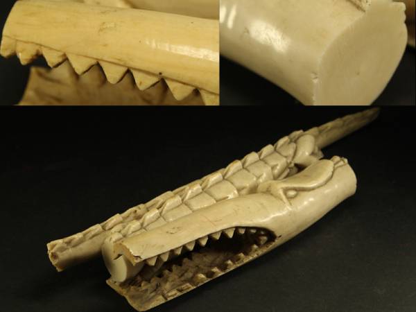 □中国美術 象牙 カットピース 材料 重さ1.4kg ◎BLL