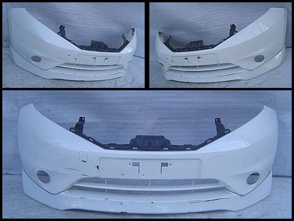 E12 NE12ノート純正フロントバンパー白パール日産スポイラー付