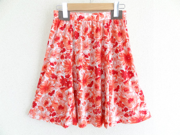 美品■Harrods ハロッズ ジャージー花柄スカート 1（S～M相当）