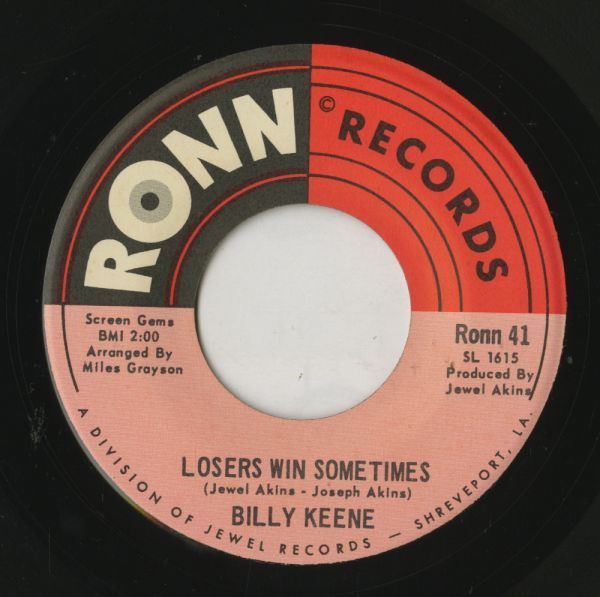[7inch] 試聴　BILLY KEENE (RONN 41) LOSERS WIN SOMETIM