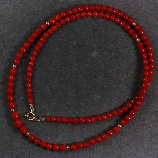 特価！K18デザインNC 天然珊瑚3.1㍉～5.0㍉45cm