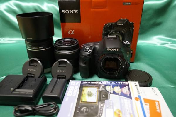 極美品α58本体＋「α57ダブルズームレンズキットのレンズ２本」