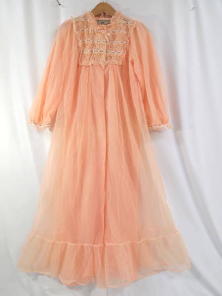 Q6486★バイオレット ワコール社製 聖なる羽衣ロングネグリジェM