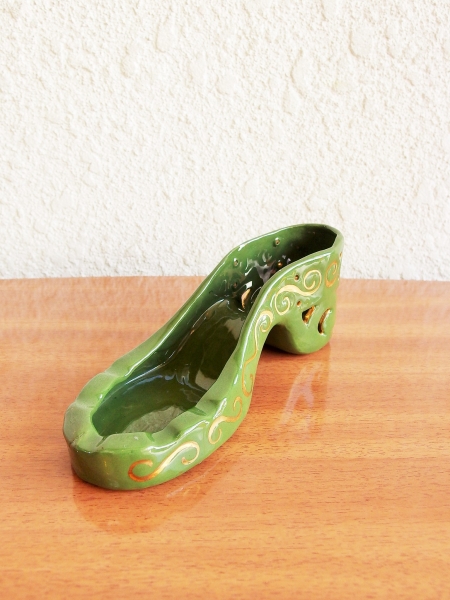 ビンテージ 50's-60's 陶器靴モチーフアシュトレイ 灰皿 モダン