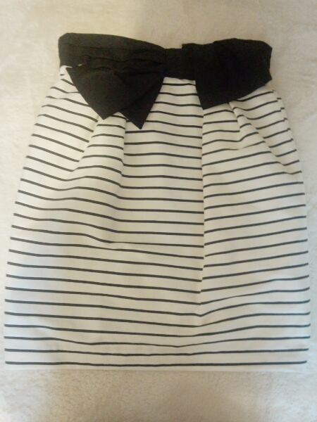 リッチミーニューヨーク　ボーダーリボンスカート　新品タグ付き