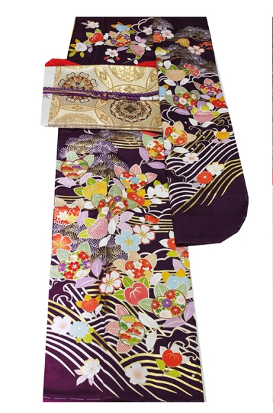 久保耕久美姿-振袖☆金駒橘/着物屋さんで仕立て済み