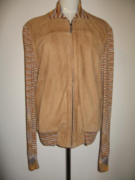 ミッソーニ(MISSONI)：スエード×ニットジャケット４６