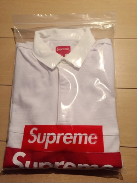supreme 15aw Team rugby ラガーシャツ boxロゴ 白S