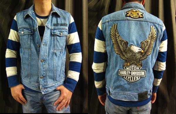 ハーレーダビッドソン デニムベスト Gベスト イーグルM(LL相当