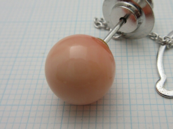 [TOP]珊瑚 サンゴ タイピン カフス ルース10.17mm高知 新品(k158