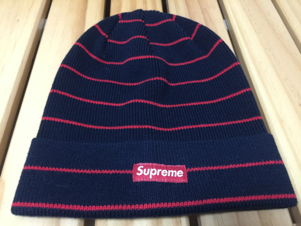 完売 supreme solid striped beanie 15ss/hat box logo Camp Cap