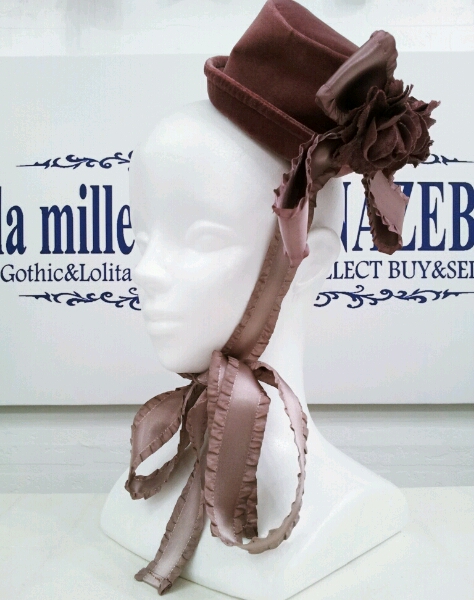 美中古Victorian Maiden/リボンブローチ付き 別珍 ミニハット