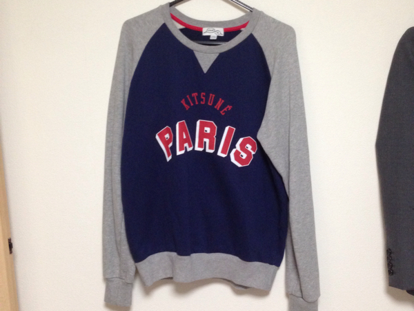 メゾンキツネ ラグランスウェットシャツ サイズM