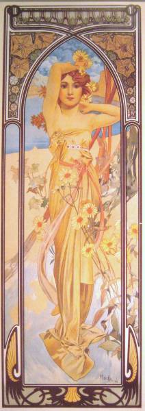 ★アルフォンス・ミュシャ★『昼の輝き』高級額付新品