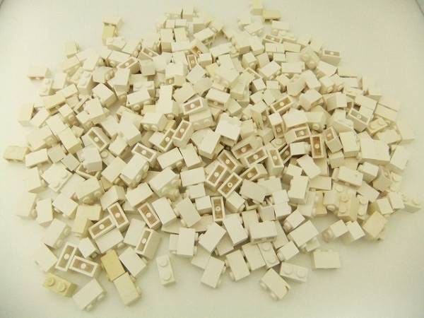 【B63】LEGO バラパーツ　ブロック　1×2　白　384個セット