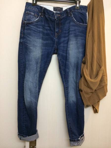 ZARAダメージ ヴィンテージ シガレットボーイフレンドデニム36