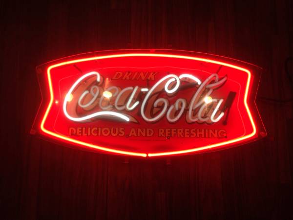 部分光格安!希少コカコーラCoca-Colaネオン看板CafeBarなどに