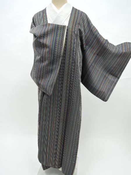 ゆめsaku 紗“お洒落を楽しむ夏の粋”夏縦縞道中着 t-19