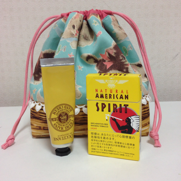 お弁当袋★きんちゃくゆかたバッグハンドメイドハートねこ猫カゴ_3