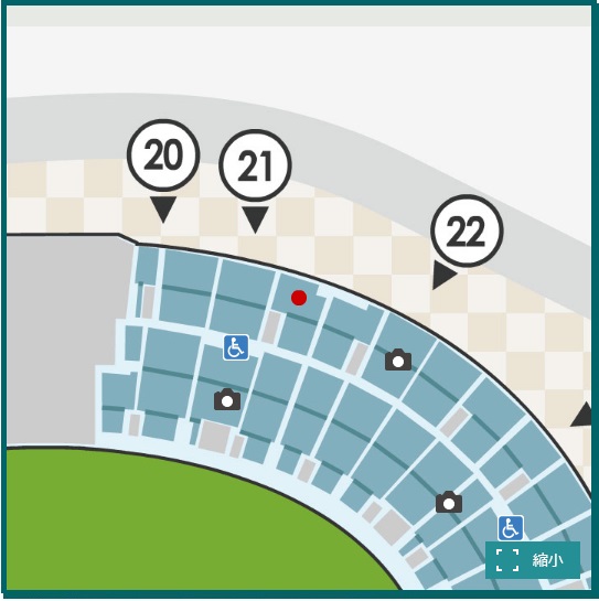 7/25（土）阪神×DeNA ライト５１段ペア 通路から3、4番目