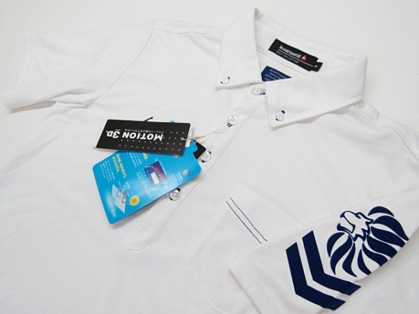 ◆高品質!9612.ルコック.MOTION3Dボタンダウンポロ(LL)白新品◆