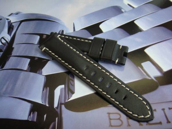 パネライ完全互換 Dバックル カーフストラップ 黒 22mm×20mm
