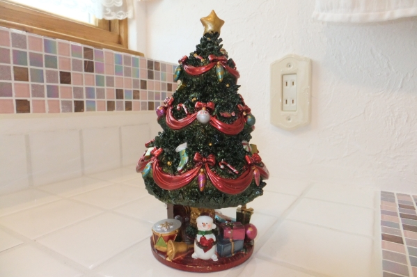 ★即決★クリスマスリボンツリーオルゴール*インテリア*サンタ