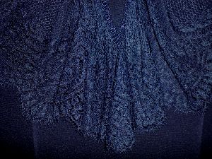 ☆[アトリエ　アイ]未着用・日本製・手染のレース・紺ワンピース