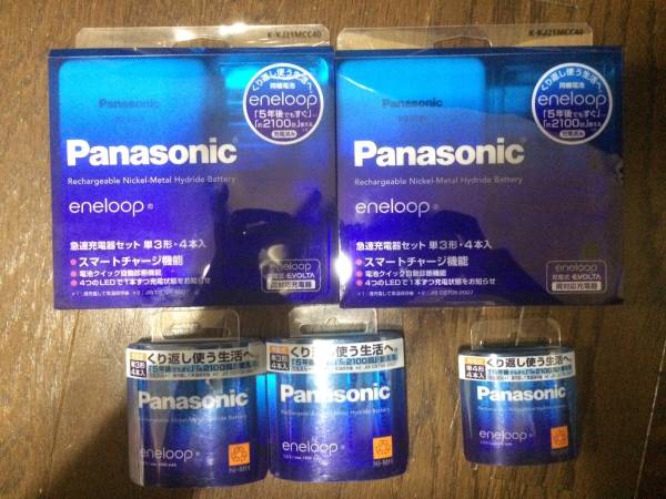 パナソニック製エネループ単3…16本+単4…8本+急速充電器…2個