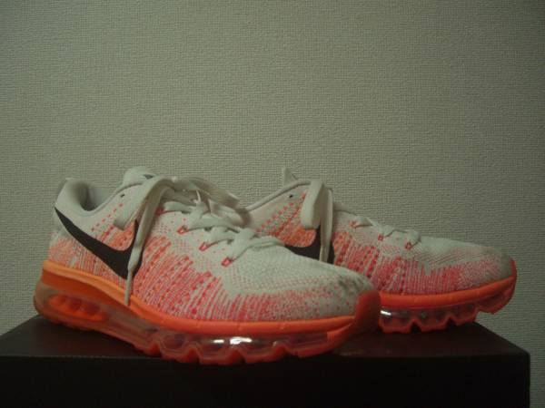 ナイキ フライニットマックス 白×オレンジ～ピンク AIR MAX