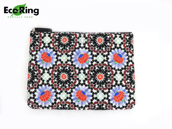 1円 超美品 シャネル ノベルティ フラワー クラッチバッグ DY328