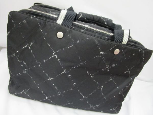 シャネル 旧トラベルライン ボストン バッグ ブラック ナイロン