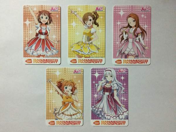 送料無料★アイドルマスター★10周年記念限定バナパスカード5種