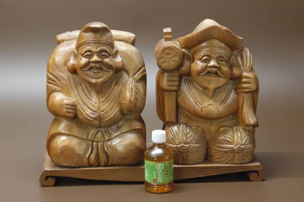 恵比寿大黒木彫