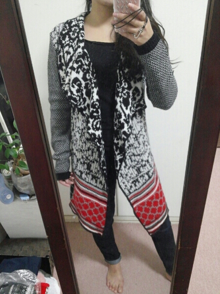 デジグアル desigual 個性的 ニット ロング カーディガン 冬