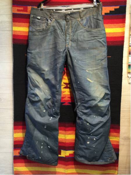 686 デストロイド デニム プリント スノーボードパン/XL
