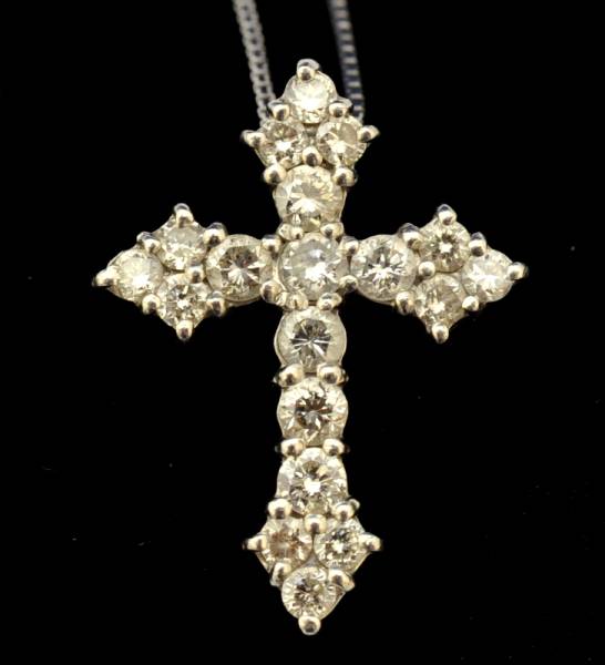 プラチナ ダイヤモンド ネックレス　クロス 0.5ct １円スタート!