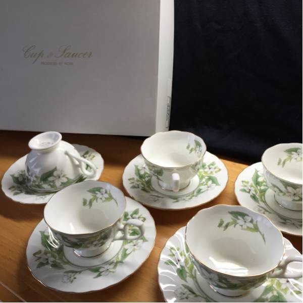 ★未使用 HOYA japan お花柄　カップ＆ソーサー6客 箱入★_1