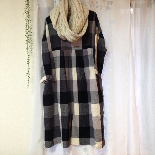★美品★niko and★ブロックチェック★コットンリネン★サイズＦ