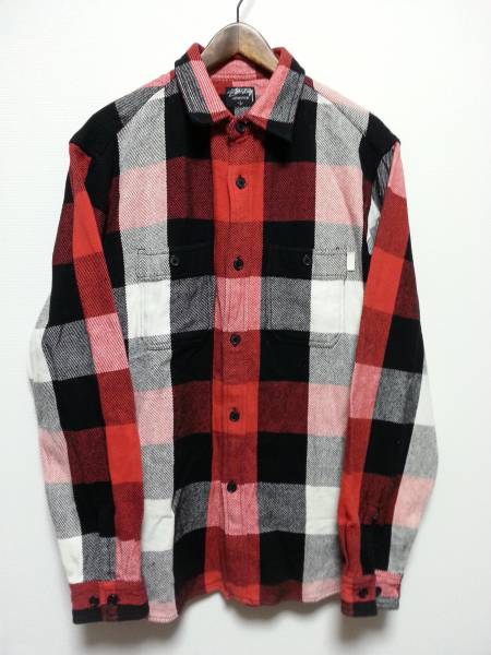 STUSSY ステューシー チェック柄コットンネルシャツ【L】