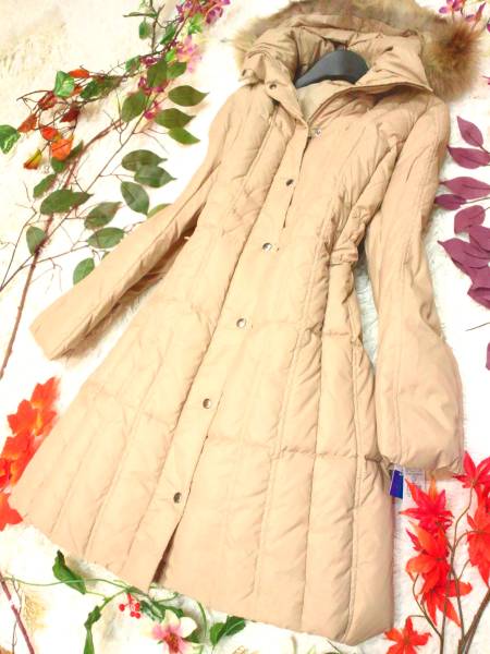 新品★良質★軽量♪ラクーンファーホワイトダックダウンコートL