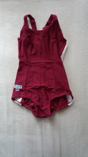 貴重 キャッアイ スクール水着Sサイズ エンジ×白 廃盤