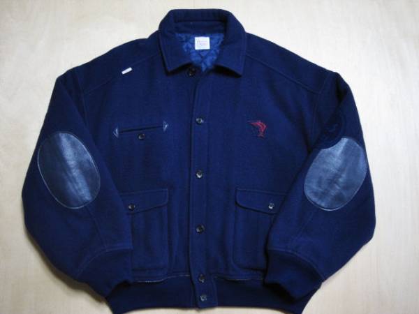 Papas ウールジャケット L 刺繍ワッペン レザー付き パパス