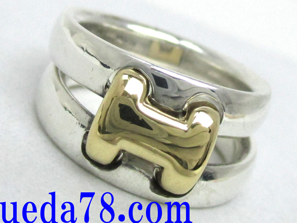 HERMES エルメス オランプリング SV925 k18 コンビ ♯9 /3443k