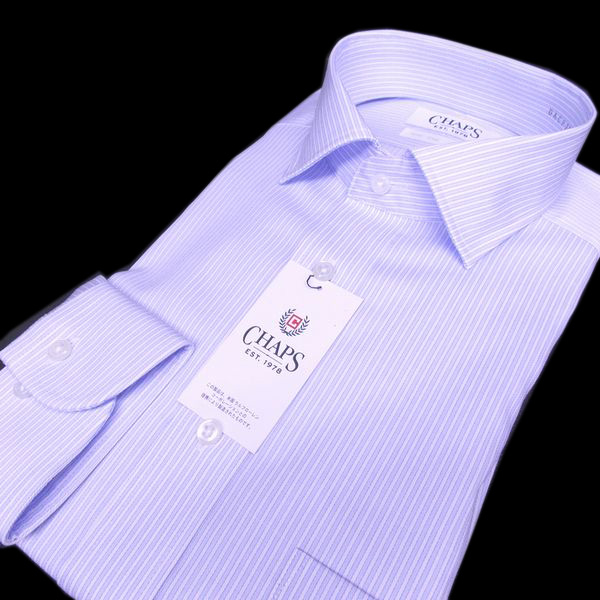 【ＣＨＡＰＳ】長袖セミワイド★ブルー縞★３Ｌ4５8６★形態安定