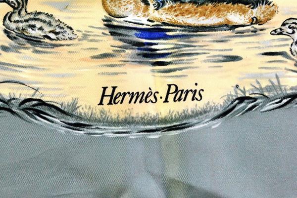 1円 エルメス◎シルク 100％ スカーフ 鳥柄 マルチカラー(17798