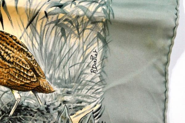 1円 エルメス◎シルク 100％ スカーフ 鳥柄 マルチカラー(17798