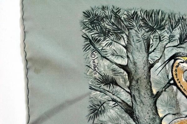 1円 エルメス◎シルク 100％ スカーフ 鳥柄 マルチカラー(17798