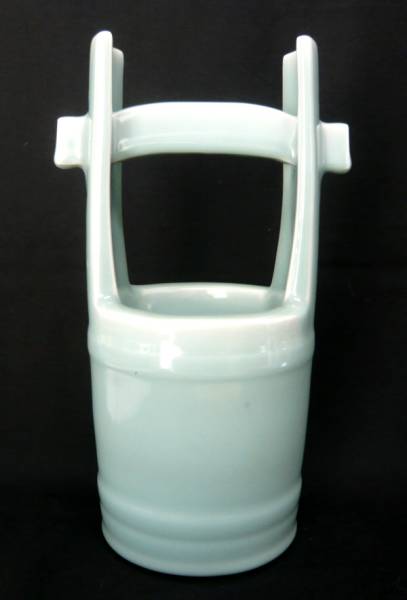 3Q売切■加藤渓山■青磁■花器/花瓶/花生/花入■手桶形: