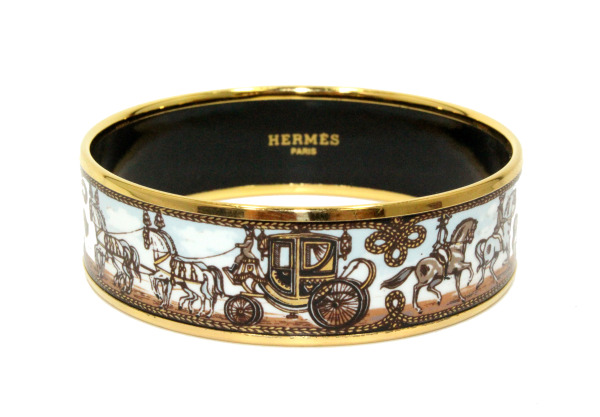 美品】HERMES エマイユ バングル 馬モチーフ 3連馬 七宝 馬柄 HERMES